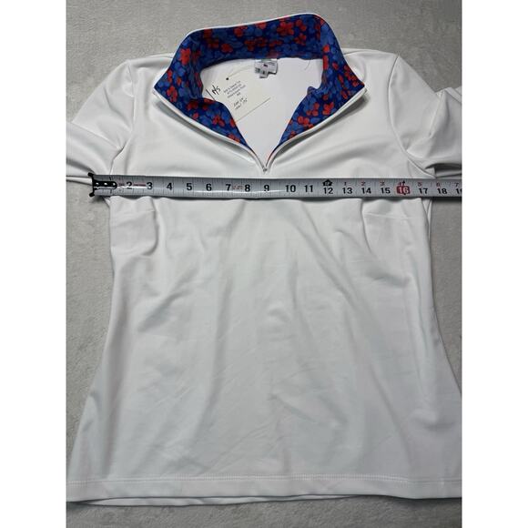 Sailor Sailor Britt 3/4 Sleeve White Floral Trim UPF 50+ Performance Top SZ SM - Picture 6 of 12